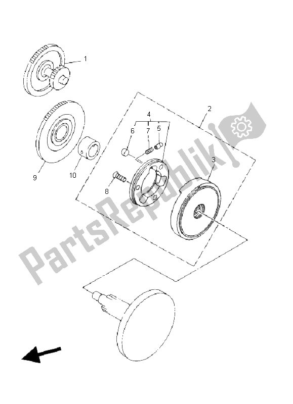 Wszystkie części do Sprz? G? O Rozrusznika Yamaha YFM 80R 2004