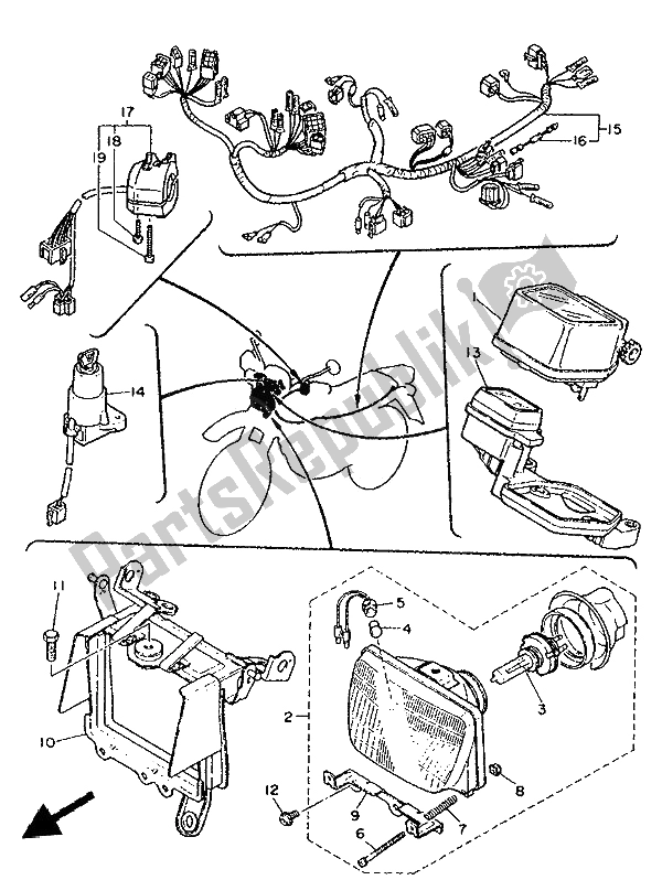 All parts for the Alternate (electrical) of the Yamaha XT 600E 1992