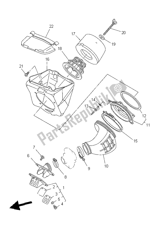 All parts for the Intake of the Yamaha YZ 85 SW LW 2004