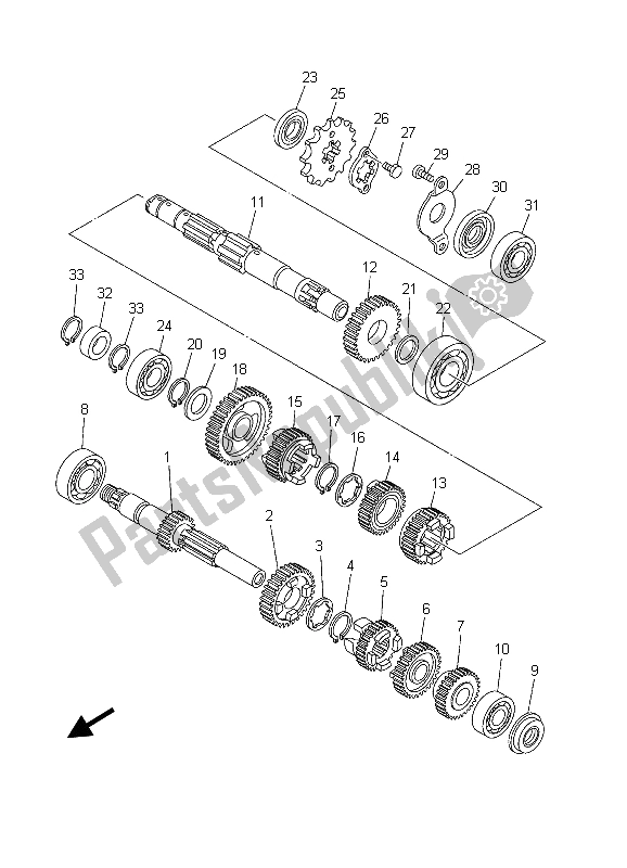 Tutte le parti per il Trasmissione del Yamaha TW 125 2003