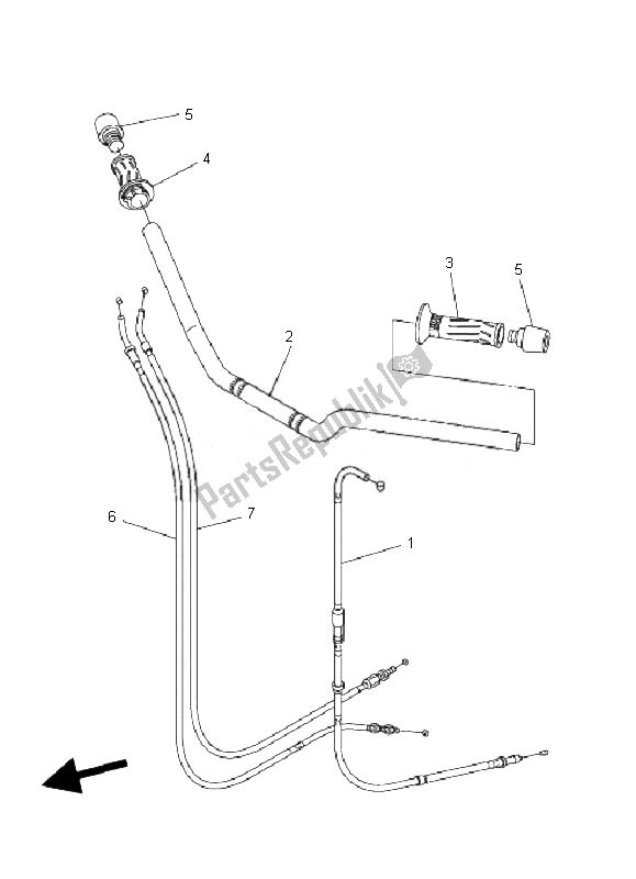 All parts for the Steering Handle & Cable of the Yamaha FZ6 Sahg 600 2007