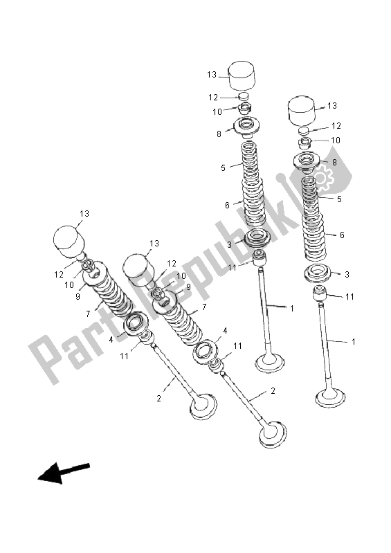 Todas las partes para Válvula de Yamaha FZ6 SHG 600 2009