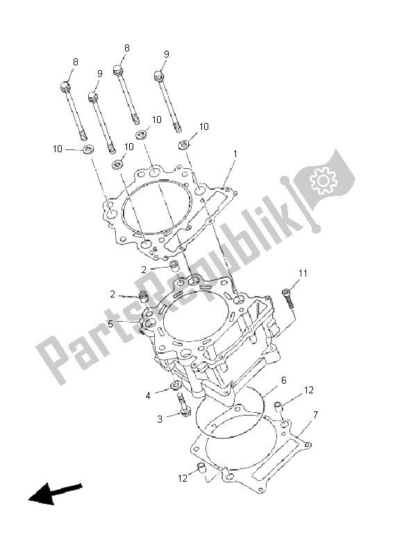 Tutte le parti per il Cilindro del Yamaha YFM 660F Grizzly Limited 2003