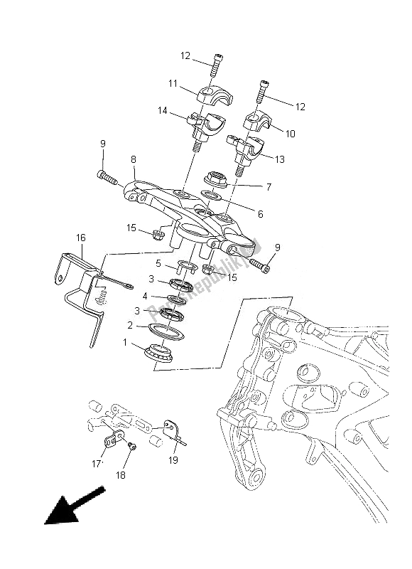 All parts for the Steering of the Yamaha MT 09A 900 2014