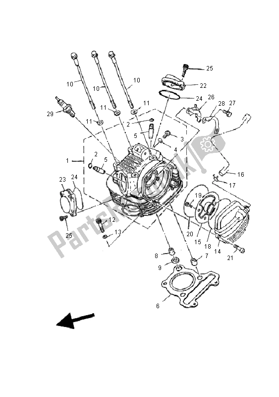 Todas las partes para Cabeza De Cilindro de Yamaha YFM 250 FW Timberwolf 4X4 2001