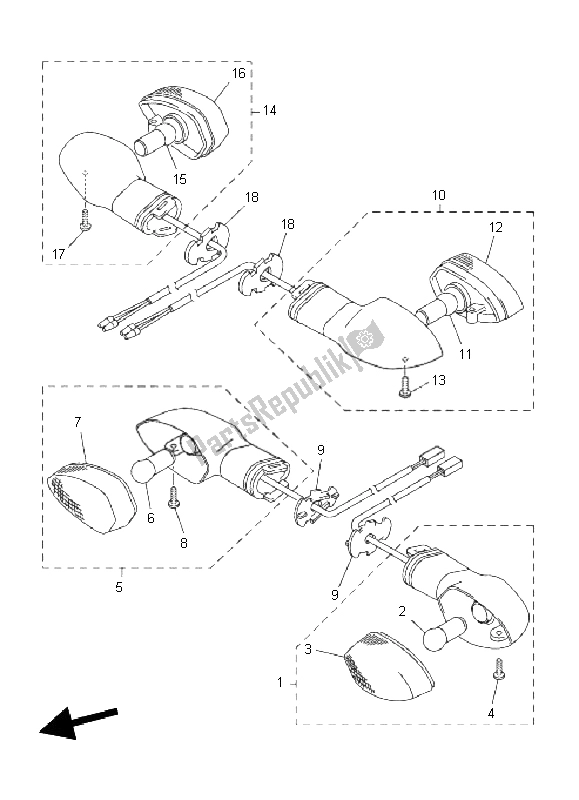 Tutte le parti per il Luce Lampeggiante del Yamaha YZF R6 600 2011