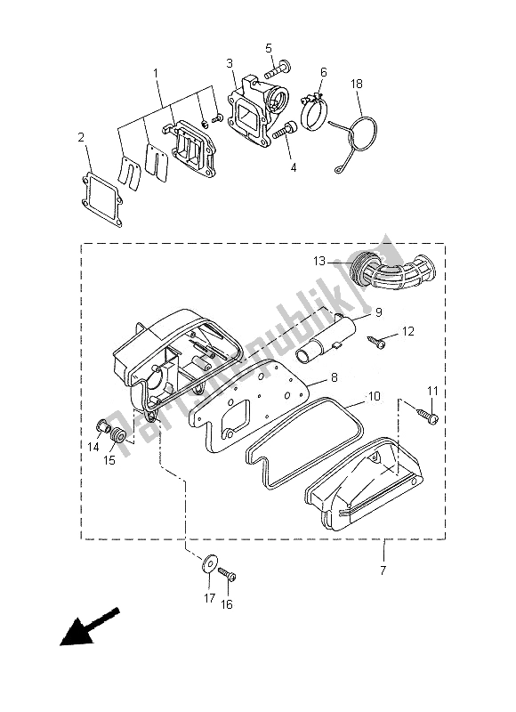 All parts for the Intake of the Yamaha CW 50E 2013