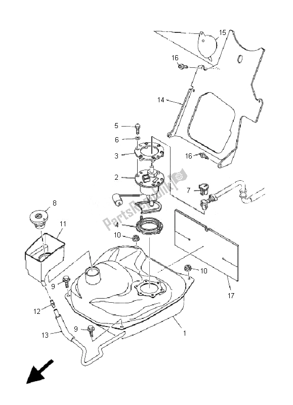 All parts for the Fuel Tank of the Yamaha YP 400A Majesty 2007