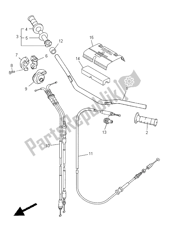 Wszystkie części do Uchwyt Kierownicy I Kabel Yamaha YZ 250F 2012