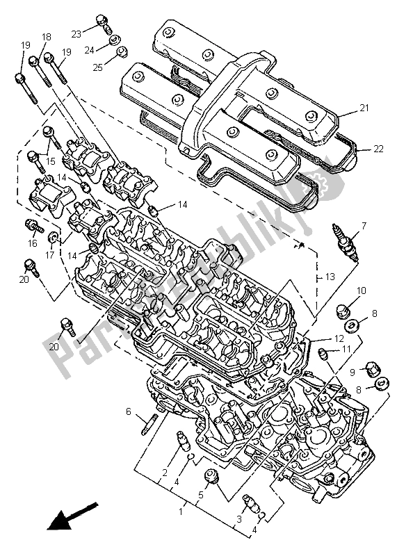 Todas las partes para Cabeza De Cilindro de Yamaha YZF 750R 1995