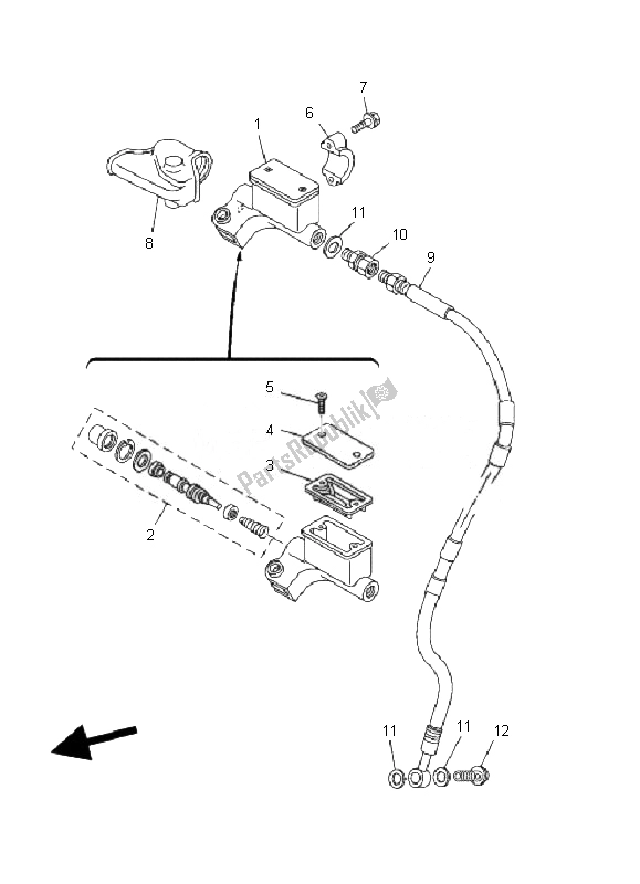 Wszystkie części do Przedni Cylinder G?ówny (lw) Yamaha TT R 125E SW LW 2007