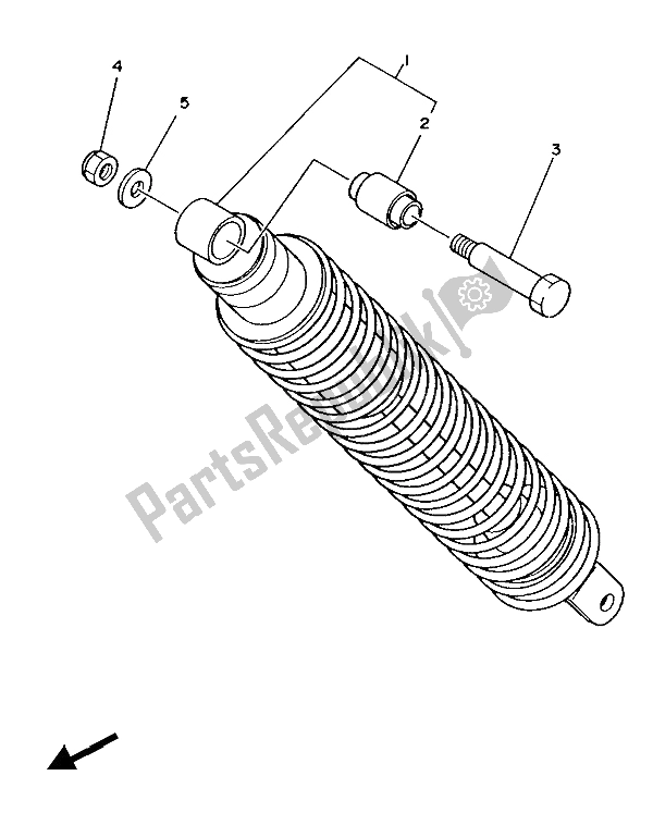 All parts for the Rear Suspension of the Yamaha DT 125 LC 1986