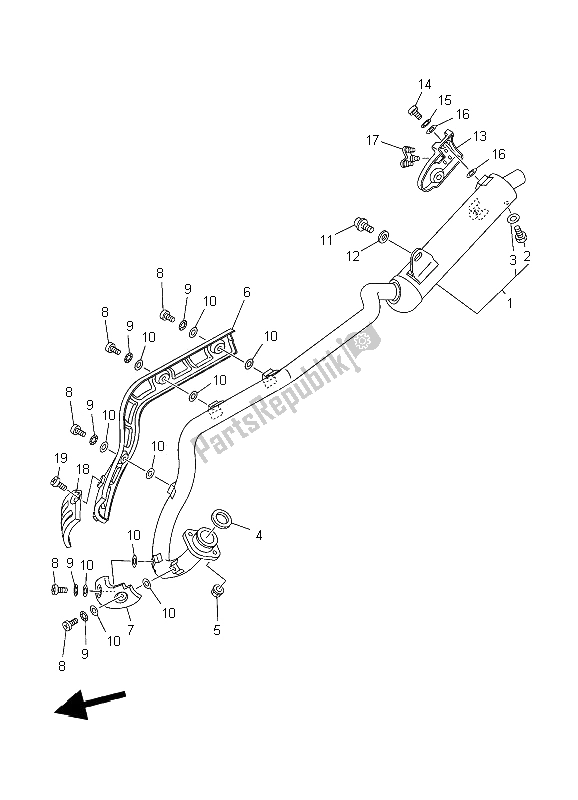 Tutte le parti per il Scarico del Yamaha TT R 90E 2006