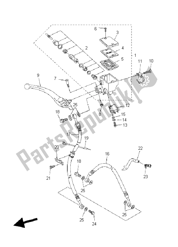 Wszystkie części do Przedni Cylinder G?ówny Yamaha FZ6 SHG 600 2009