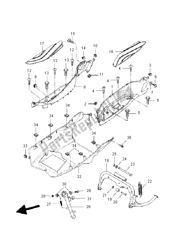 Todas las partes para Soporte Y Reposapiés de Yamaha VP 125 X City 2011