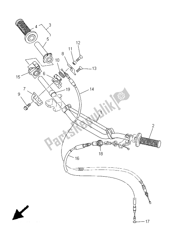 Toutes les pièces pour le Poignée Et Câble De Direction du Yamaha YZ 125 2005