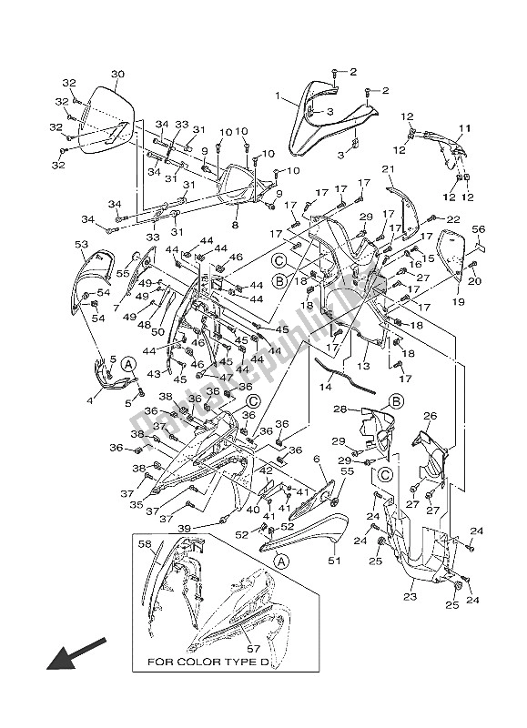 Tutte le parti per il Scudo Per Le Gambe del Yamaha MW 125A 2016