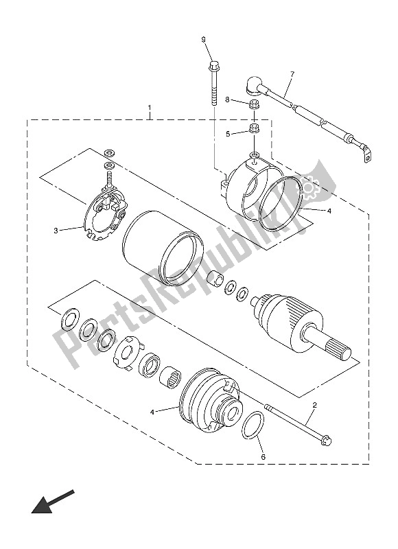 All parts for the Starting Motor of the Yamaha XJ6 SA 600 2016