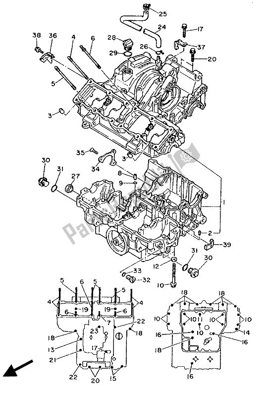 Todas las partes para Caja Del Cigüeñal de Yamaha FZ 750 Genesis 1990