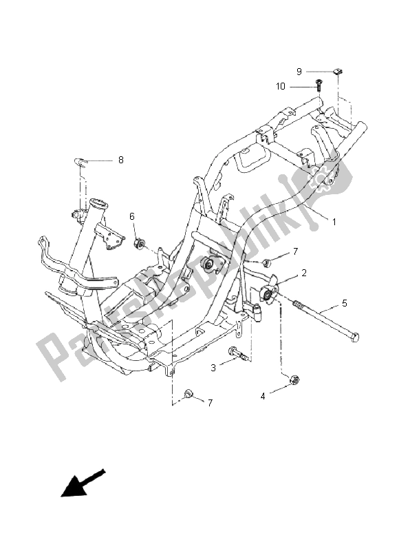 All parts for the Frame of the Yamaha CW 50 2008