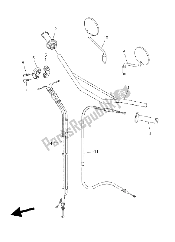 Wszystkie części do Uchwyt Kierownicy I Kabel Yamaha WR 250R 2011