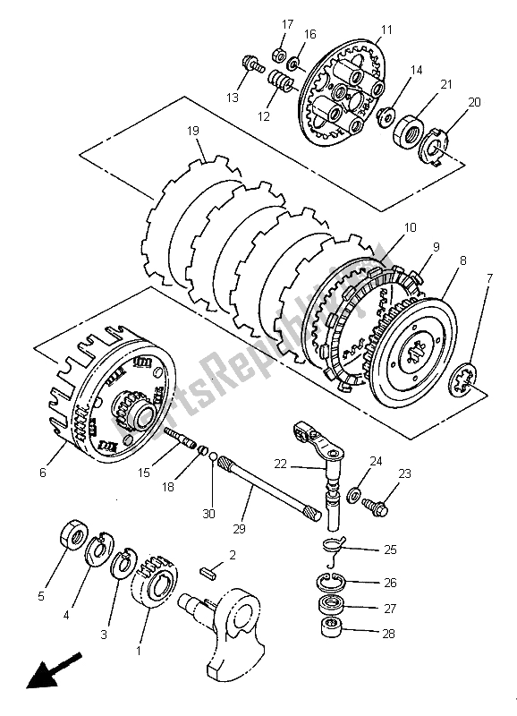 Tutte le parti per il Frizione del Yamaha XV 125 S 1999