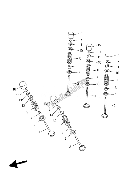 All parts for the Valve of the Yamaha YZ 250F 2010