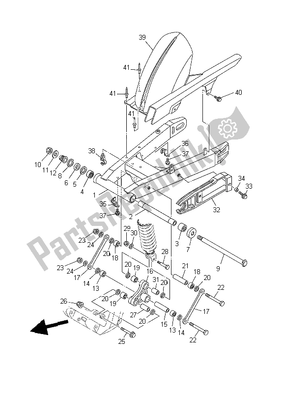 Todas las partes para Brazo Trasero de Yamaha TDM 900 2002