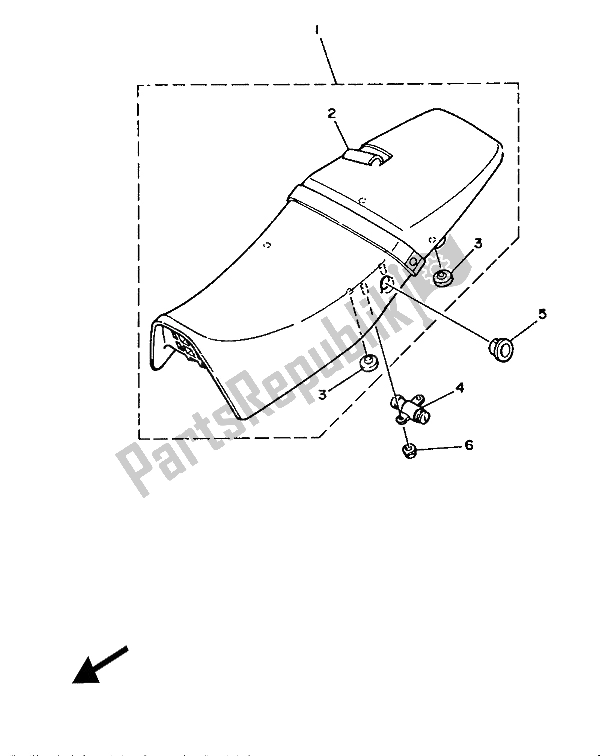 All parts for the Seat of the Yamaha TZR 250 1987