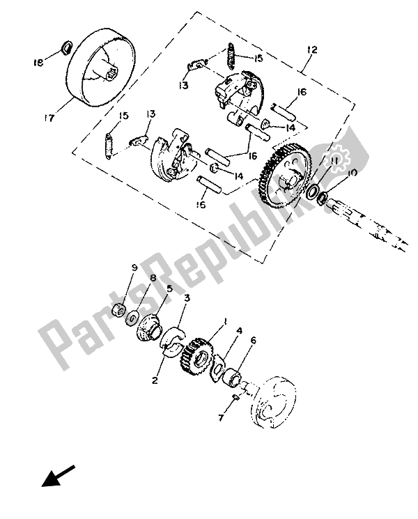 Todas as partes de Embreagem do Yamaha PW 50 1994