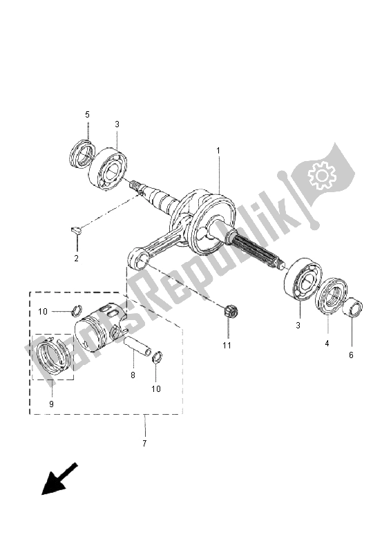 All parts for the Crankshaft & Piston of the Yamaha YQ 50R Aerox 2008