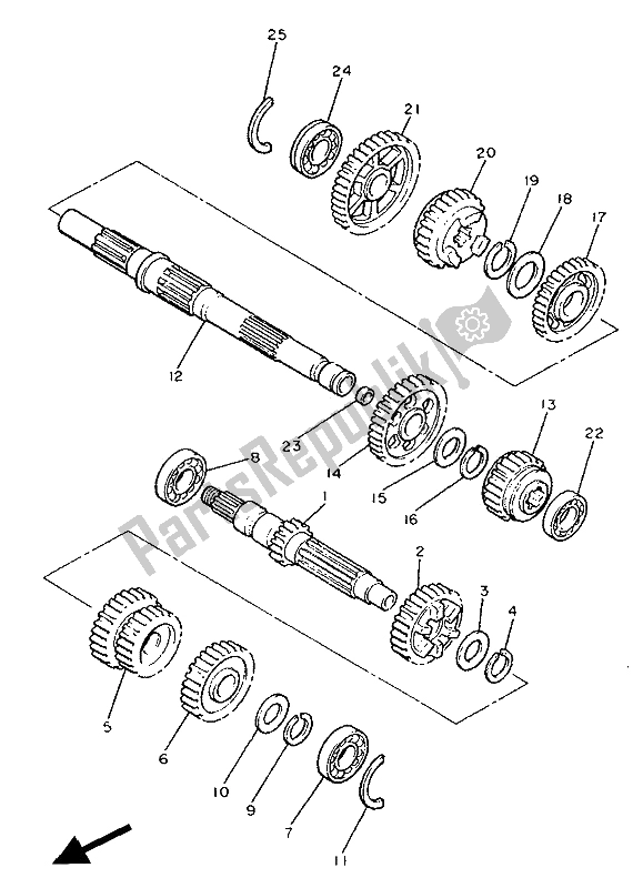 Toutes les pièces pour le Transmission du Yamaha XVZ 13 TD Venture Royal 1300 1991