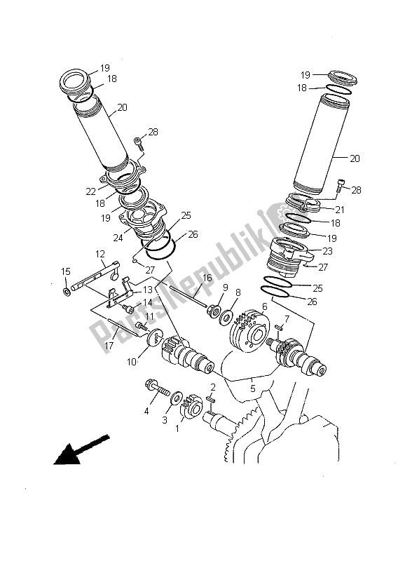 All parts for the Camshaft & Chain of the Yamaha XV 1600A Wildstar 2000