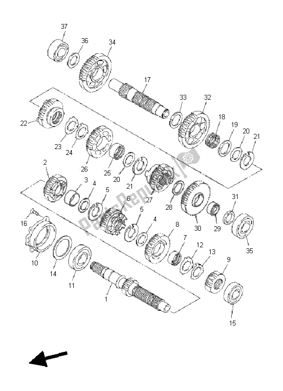 All parts for the Transmission of the Yamaha FJR 1300 AS 2010