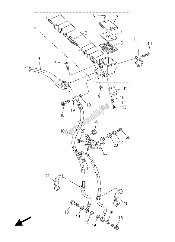 Toutes les pièces pour le Maître-cylindre Avant du Yamaha FZ8 N 800 2015