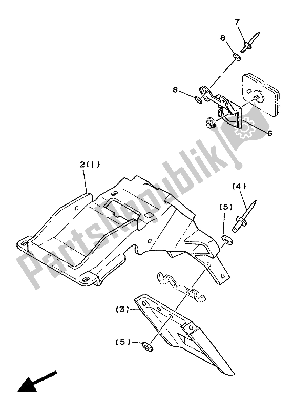 All parts for the Electrical (chassis) (for Be) of the Yamaha TDR 250 1988