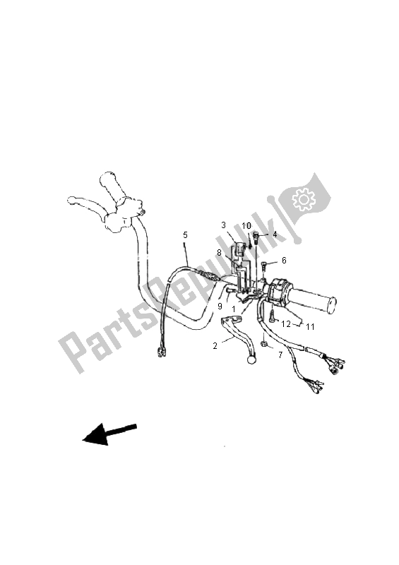 All parts for the Handle Switch & Lever of the Yamaha YFM 125 Breeze 2000