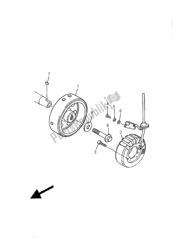 All parts for the Generator of the Yamaha FZS 600 SP 2000