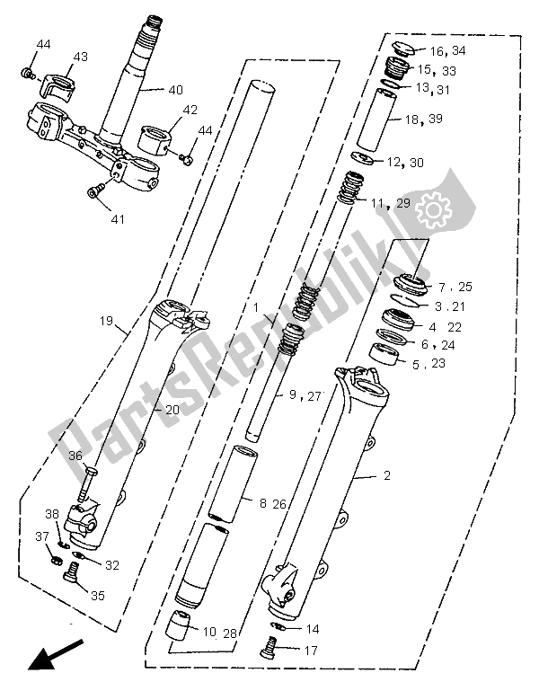 Todas las partes para Tenedor Frontal de Yamaha XV 1100 Virago 1995