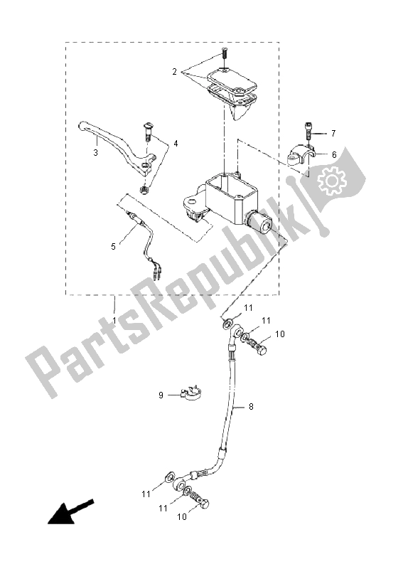 All parts for the Front Master Cylinder of the Yamaha CW 50N BWS 2008