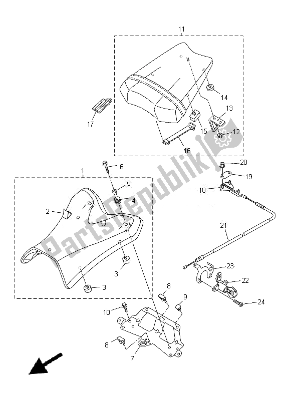 Todas las partes para Asiento de Yamaha FZ8 NA 800 2014