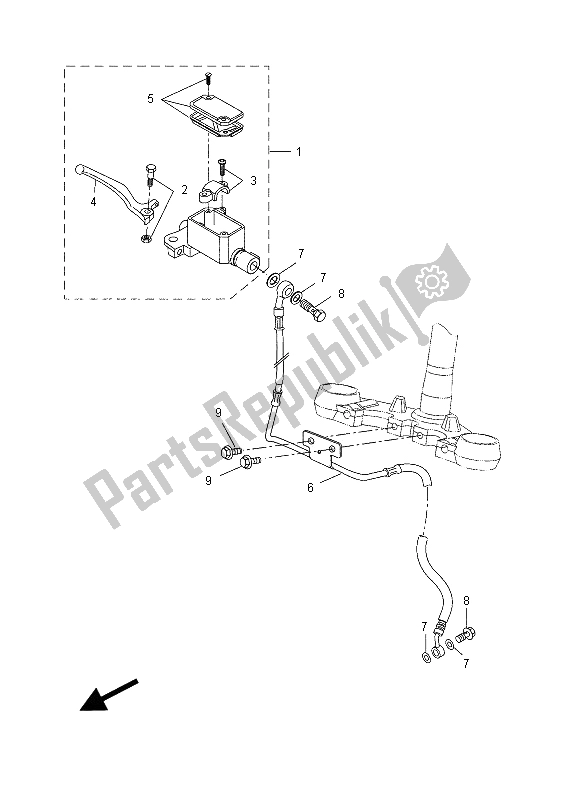 All parts for the Front Master Cylinder of the Yamaha YZF R 125 2012