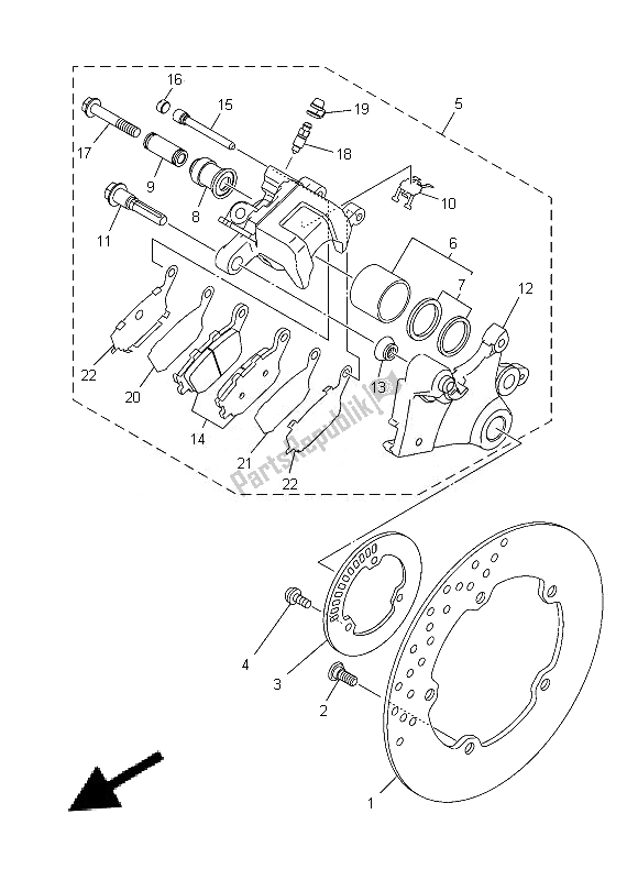 Wszystkie części do Zacisk Hamulca Tylnego Yamaha MT 09A 900 2014
