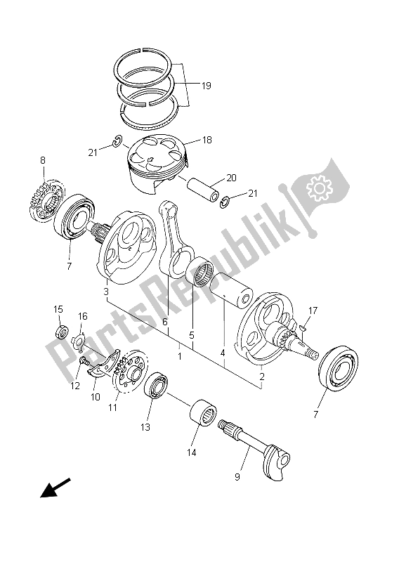 All parts for the Crankshaft & Piston of the Yamaha WR 450F 2003