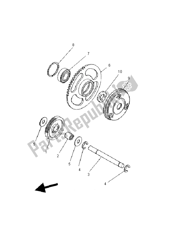 All parts for the Starter Clutch of the Yamaha YFM 125 Breeze 2000