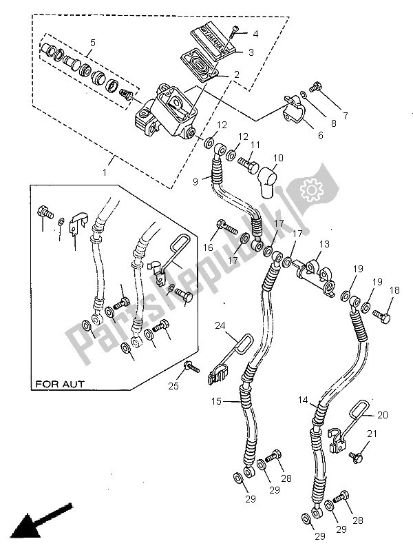 Toutes les pièces pour le Maître-cylindre Avant du Yamaha XV 1100 Virago 1998