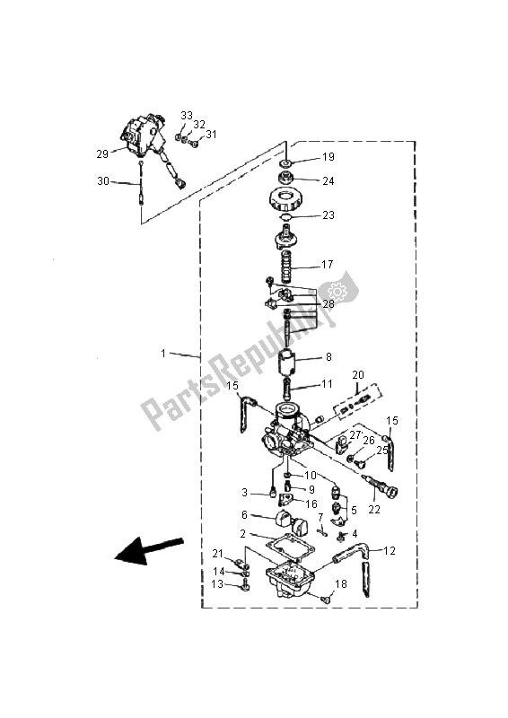 Toutes les pièces pour le Carburateur du Yamaha YFS 200 Blaster 2000