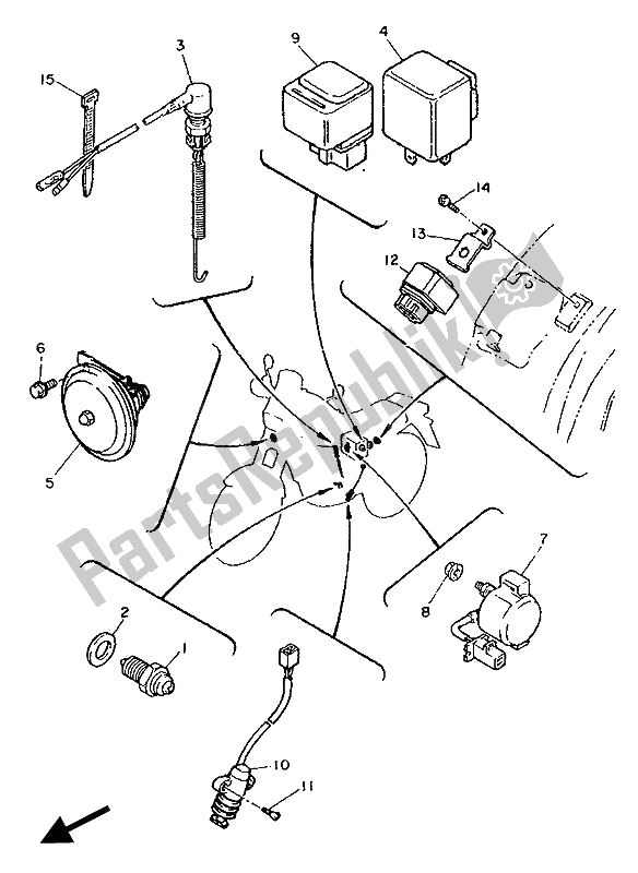 All parts for the Electrical 2 of the Yamaha XT 600Z Tenere 1990