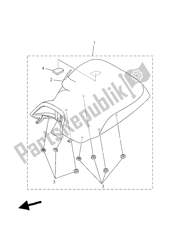 All parts for the Seat of the Yamaha YFM 700F Grizzly SE 2010
