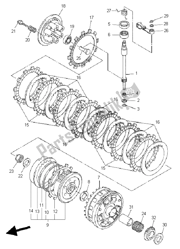 Alle onderdelen voor de Koppeling van de Yamaha FZ1 S Fazer 1000 2010